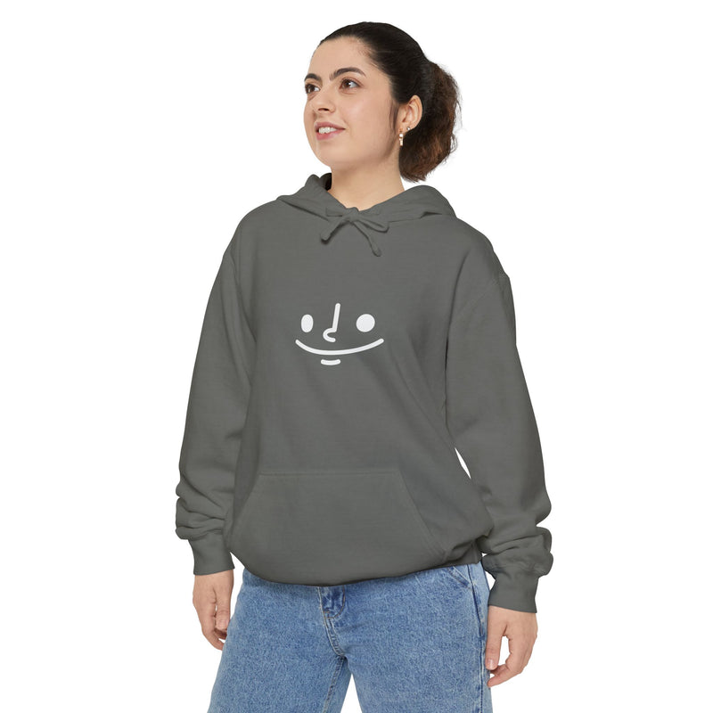 Unisex Garment-Dyed Hoodie with Smile Design - Cozy & Casual Everyday Wear