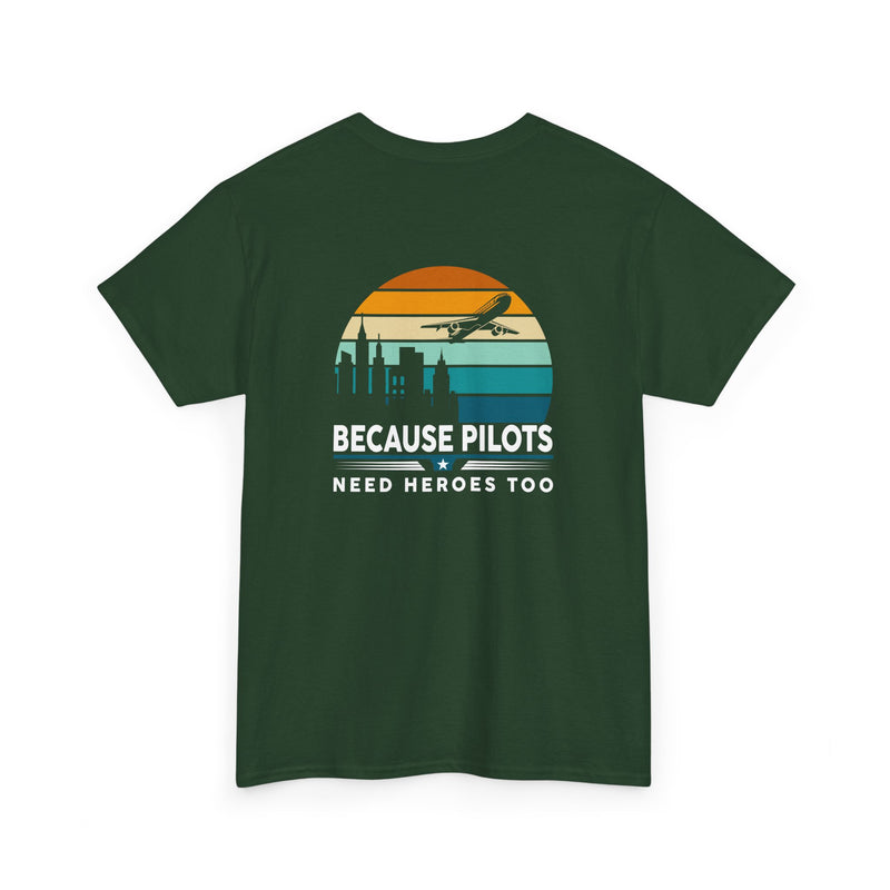 Unisex Heavy Cotton Tee - Maintenance & Pilots Design | Perfect Gift for Aviation Enthusiasts