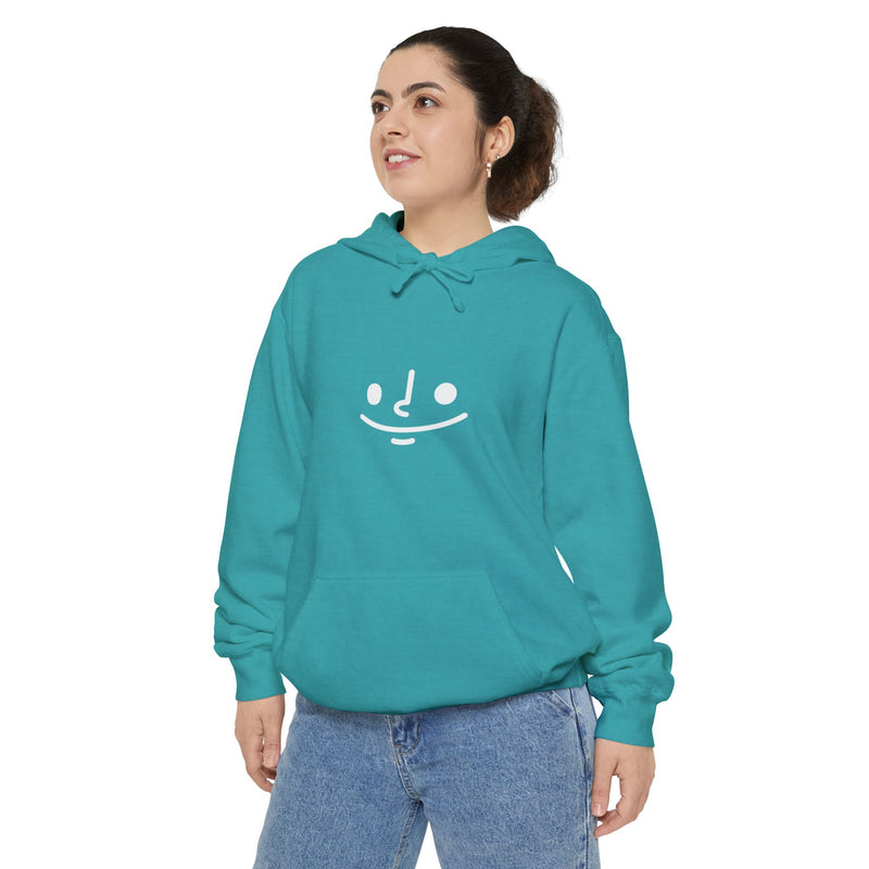 Unisex Garment-Dyed Hoodie with Smile Design - Cozy & Casual Everyday Wear